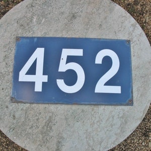 A Good  Vintage French SNCF  Railway Blue And White Enamel Track Side Number  Sign Panel  &quot; 452 &quot;