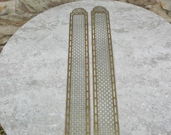 A Pair Of Large Vintage French Brass Door Finger Plates