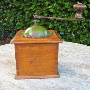 A Very Nice French Wooden Coffee Grinder By Peugeot Freres Good Working Order Great In Country / Farmhouse Kitchen image 5