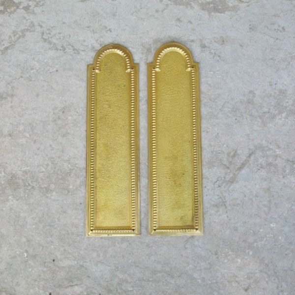 A Very Nice Pair Of Vintage French Brass Door Finger Plates