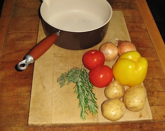 Cacerola francesa vintage Le Creuset de hierro fundido esmaltado en marrón, 22 cm, década de 1970, cocina de estilo rural