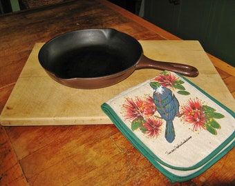 Sartén / Sartén de hierro fundido marrón Le Creuset mediana francesa vintage con dos picos de vertido ~ Tamaño 23 (9 pulgadas) - 1970, s