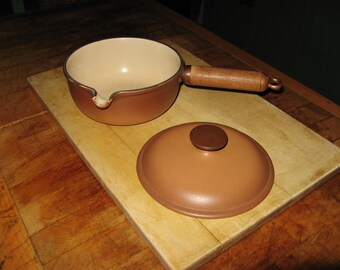 Casserole Vintage Le Creuset En Fonte émaillée Marron, Avec Bec Verseur