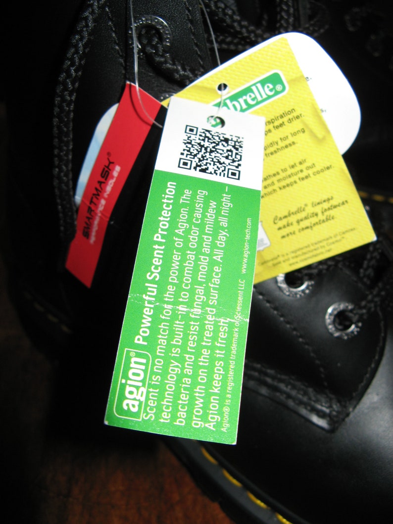 Black Leather Dr Martens Industrial Steel Toe Boots Size Uk 10 ~ EU 45 ~ USM 11 ~ USL 12 ~ Deadstock ~ Old New Stock ~ With Tags