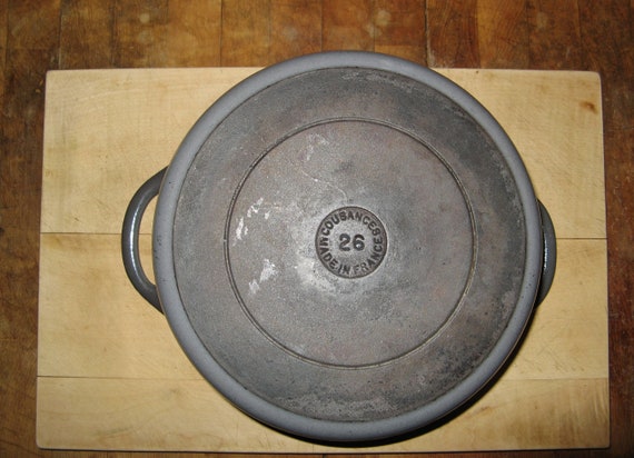 Rare Vintage Cousances /le Creuset Oval Dutch Oven ~  Le Belle Epoque Grey Caviar Collection