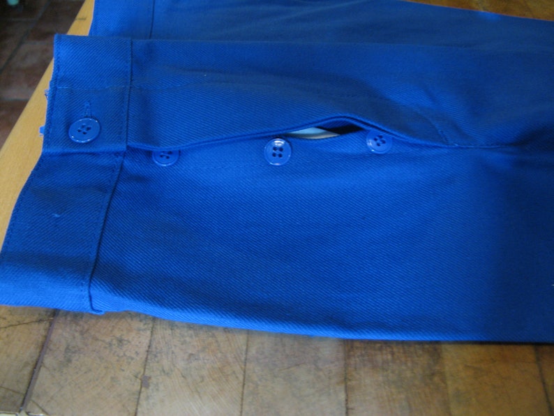 Vintage French Blue Work Wear/Trousers Sanfor Le Vetement De Travail De Quality Size T46 36/32 100% Cotton Unworn Deadstock image 5