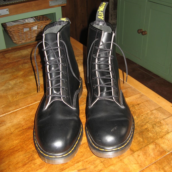 Rare Vintage Black  Leather Dr Martens  Boots Size UK 15 ~ EU 50 ~ USM 16~ Deadstock ~ Old New Stock ~  Made In England ~ Big Boots