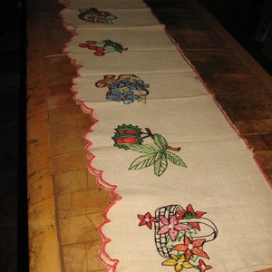 Vintage französisches Leinen Fenster / Mantel Pelmet / Volant ~ Cantonniere ~ 1950er Jahre
