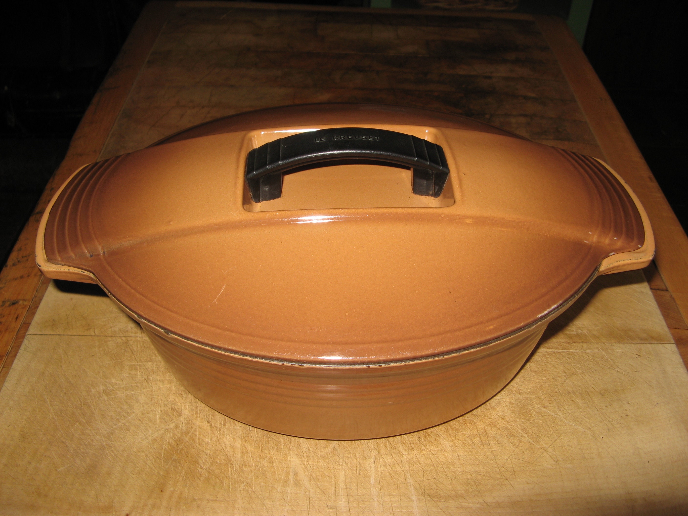 大型ヴィンテージ フランス製 Le Creuset Futura 29 cm オーバル鋳鉄