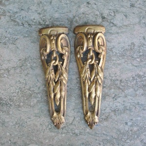 A  Good Pair Of Vintage French Bronze Ormolu Furniture Garniture Mounts Decorations