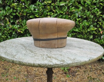 A Very Nice Vintage French Wooden Hat Block / Former 