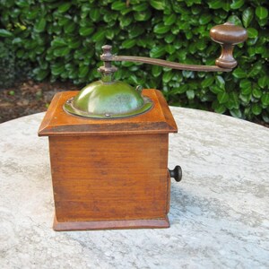 A Very Nice French Wooden Coffee Grinder By Peugeot Freres Good Working Order Great In Country / Farmhouse Kitchen image 6