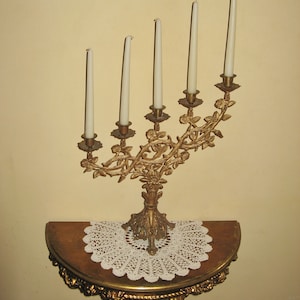 A Beautiful Vintage French Top Quality Bronze Ormolu  Church , Chapel  Alter Religious Candelabra
