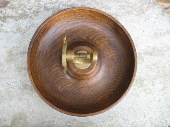 A Very Nice Vintage Brass Ships Wheel Nut Cracker Mounted on A
