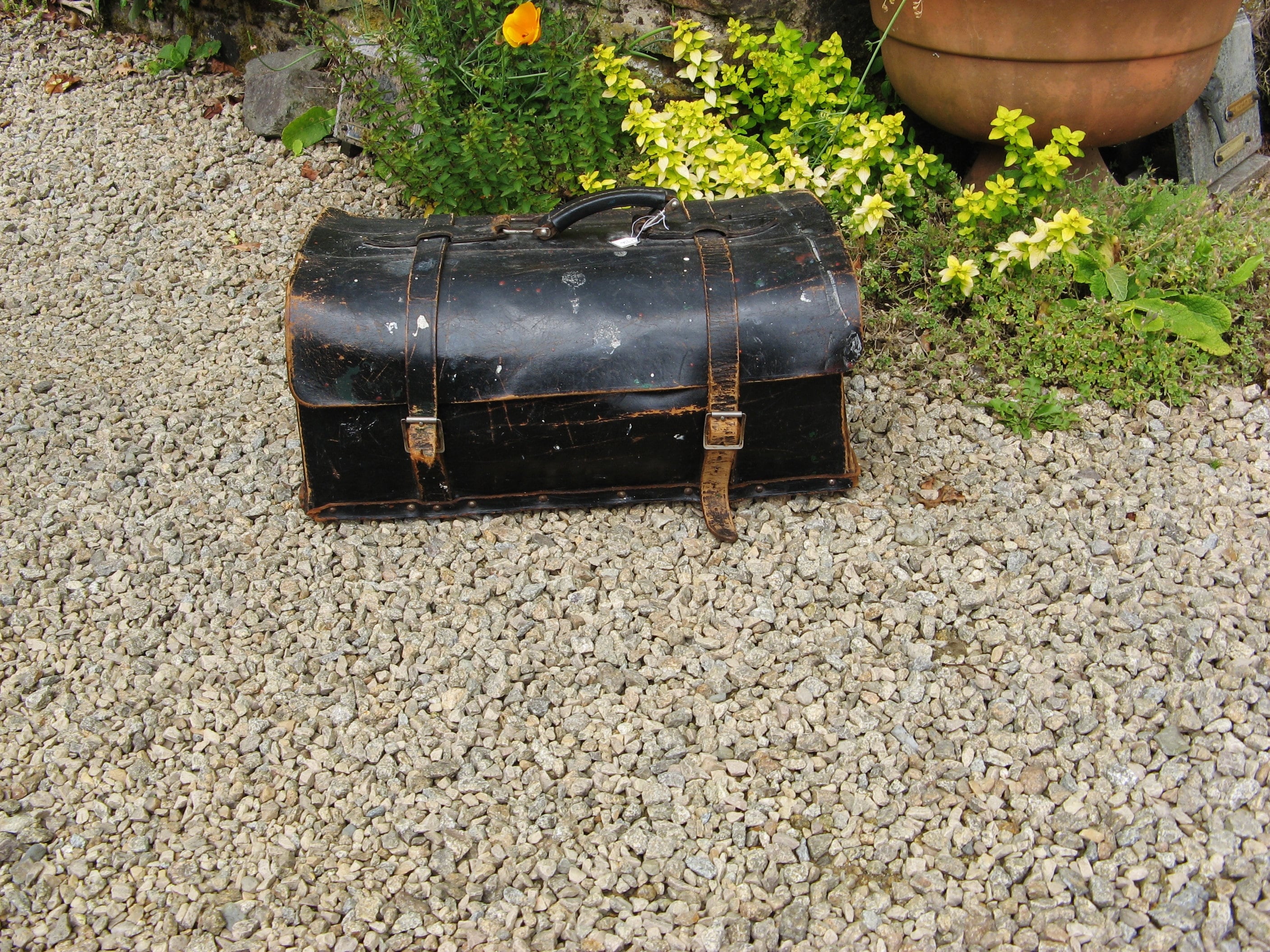 Vintage French Large Black Leather Tool Bag / Work Bag / Man Etsy