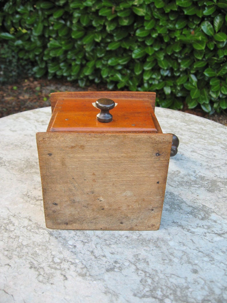 A Very Nice French Wooden Coffee Grinder By Peugeot Freres Good Working Order Great In Country / Farmhouse Kitchen image 7