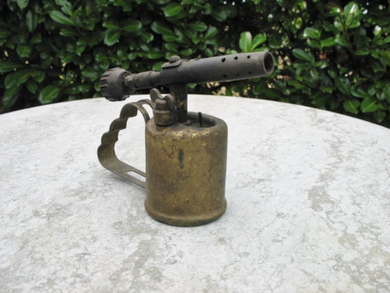 A Rare Small Vintage Brass 14 Pint Petrol Blow Torch Blowlamp Stamped Bladon Made in England