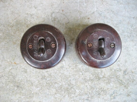 Interruttore Rotativo Vintage Da Parete Porcellana Marrone - Foto 6