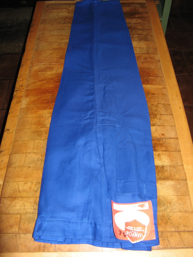 Vintage French Blue Work Wear/Trousers Sanfor Le Vetement De Travail De Quality Size T46 36/32 100% Cotton Unworn Deadstock image 4
