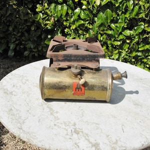A Very Nice Vintage Brass Body Camping Stove / Kitchen Stove  Made By R M England