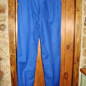 Vintage French Blue Work Wear/Trousers Sanfor Le Vetement De Travail De Quality Size T46 36/32 100% Cotton Unworn Deadstock image 3