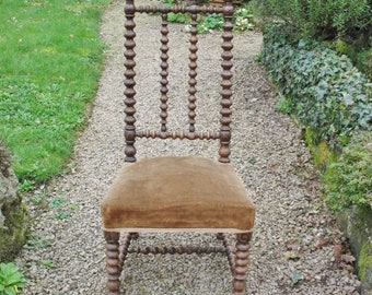 A Really Good Vintage French Rosewood Bobbin Turned Nursing / Bedroom Chair