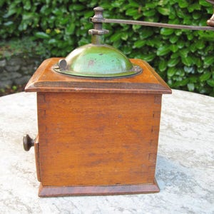 A Very Nice French Wooden Coffee Grinder By Peugeot Freres Good Working Order Great In Country / Farmhouse Kitchen image 4