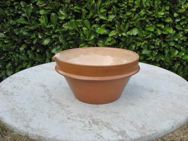 Un Joli Vieux Français Bol à Mélanger en Grès, Tian, Confit Bowl, Lait ou La Pâte