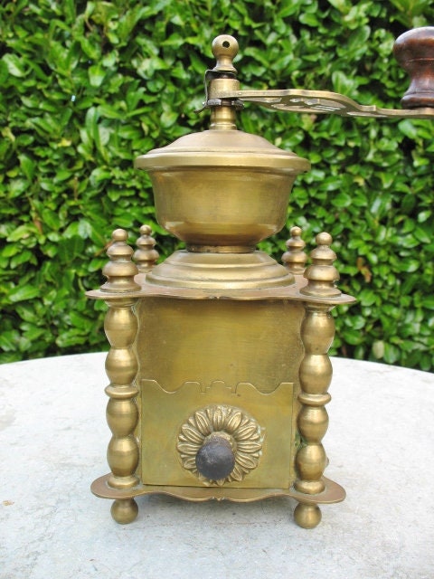 Antique brass coffee grinder deals
