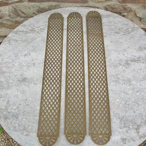 Three  Large Vintage French Brass Door Finger Plates