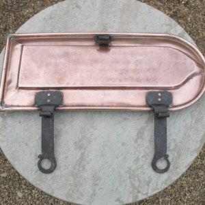 A Good Vintage French Large Copper Leche Frites / Dripping Pan To Use With spit Roaster Tin Lined Early 1900s