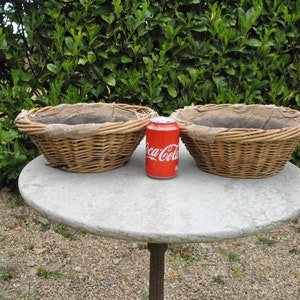 Two Good  Original French Round Wicker Bread Proving Baskets  Great In A Farmhouse Kitchen / Country Kitchen