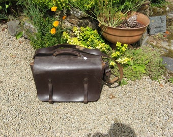 Vintage French SNCF Large Leather Railway / Tool Bag / Work Bag / Messenger Bag/  Satchel/ Man Bag / Ancienne Sacoche Sncf En Cuir