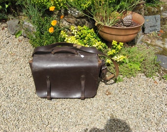 vintage Français SNCF Large Leather Railway / Tool Bag / Work Bag / Messenger Bag / Satchel / Man Bag / Ancienne Sacoche Sncf En Cuir