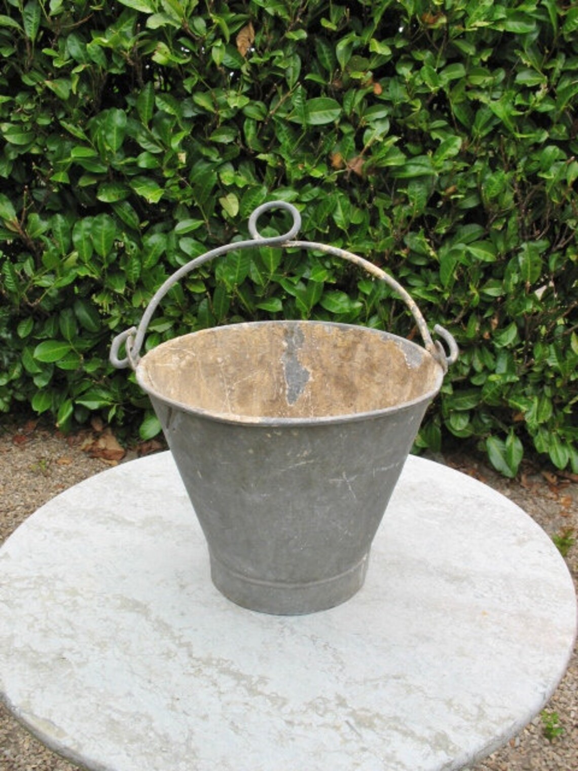 A Nice Old Vintage French Galvanized Metal Well Bucket With Etsy