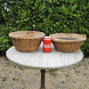 Two Good  Original French Round Wicker Bread Proving Baskets  Great In A Farmhouse Kitchen / Country Kitchen