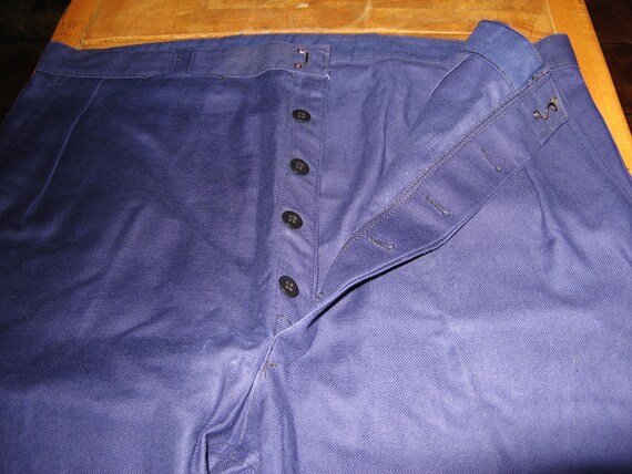 Vintage French Dark Blue Work Wear/Trousers ~ Siz… - image 3