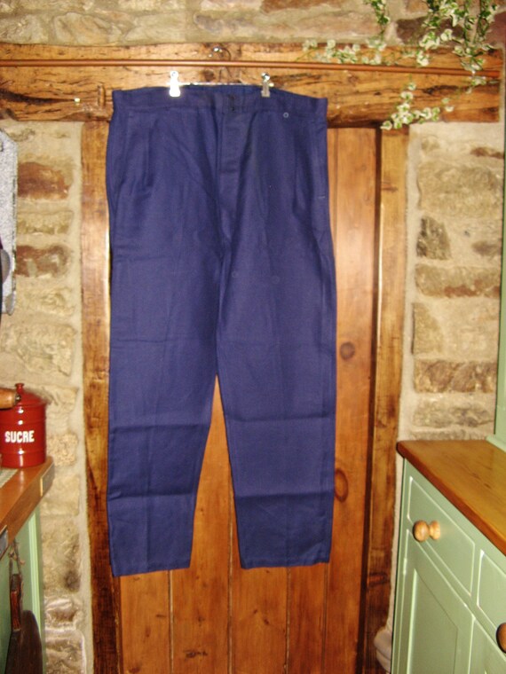 Vintage French Dark Blue Work Wear/Trousers ~ Siz… - image 1