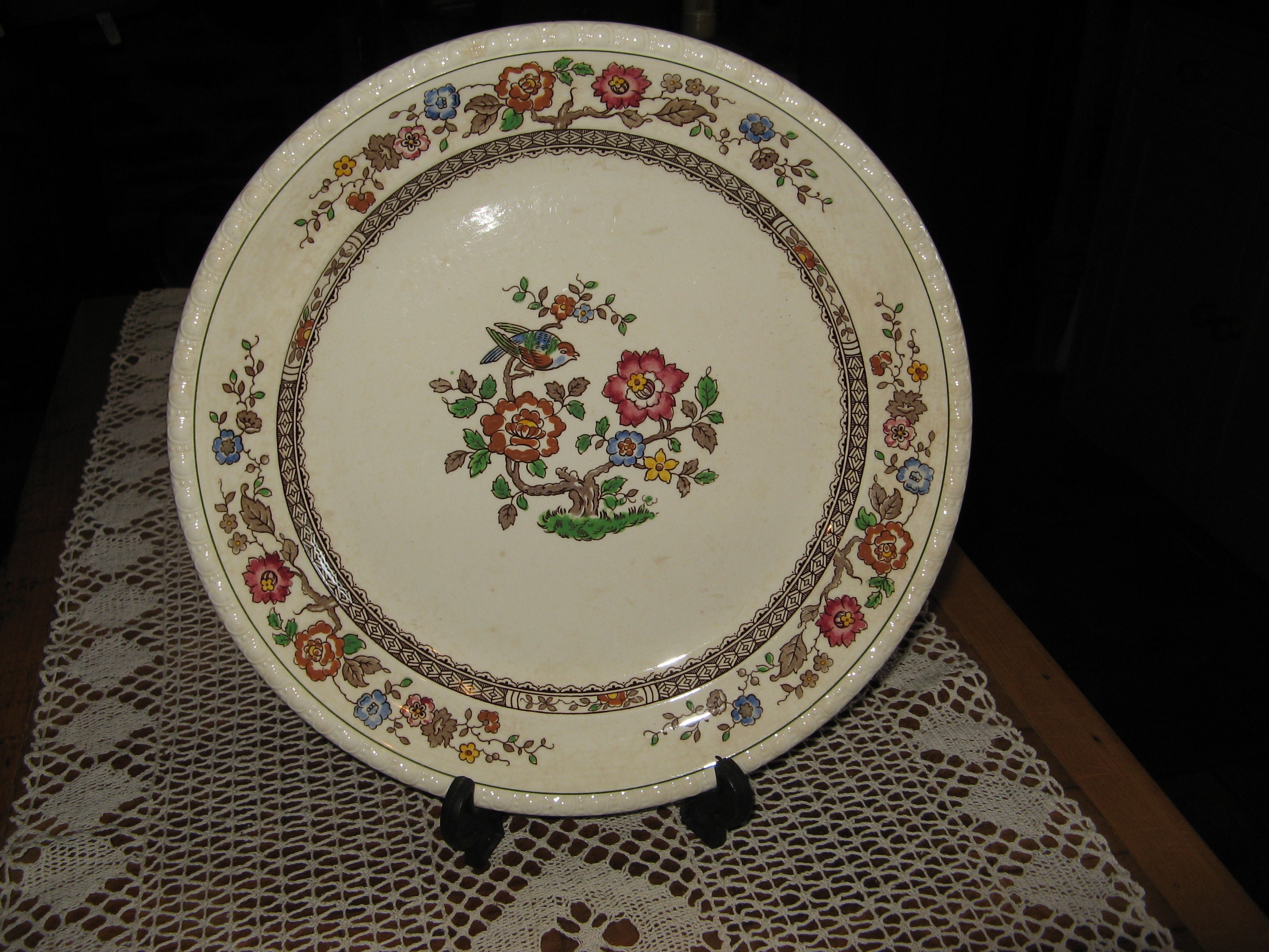 A Beautiful Large Vintage Villeroy Boch Mettlach Wall Plate/ Plaque/Serving Plate ~ Nanking Pattern 