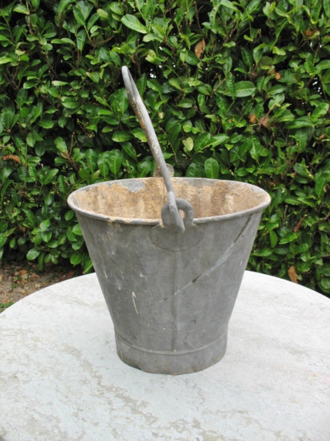 A Nice Old Vintage French Galvanized Metal Well Bucket With Etsy