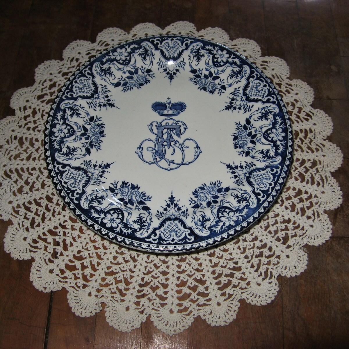A Beautiful Antique Transfer Ware Blue & White Monogrammed - Etsy