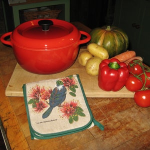 Vintage francese Nomar (Staub) casseruola in ghisa smaltata bicolore rosso / forno olandese ~ Made In France