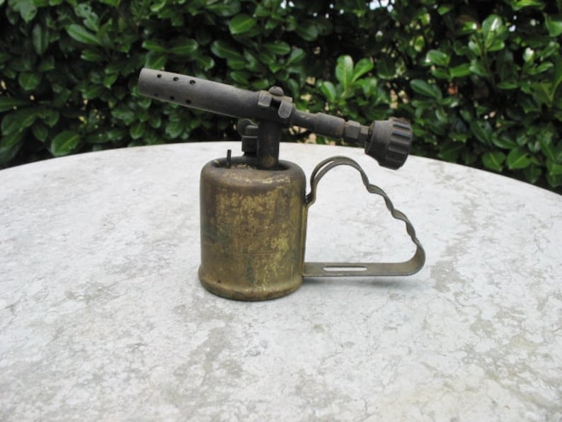 A Rare Small Vintage Brass 14 Pint Petrol Blow Torch Blowlamp Stamped Bladon Made in England
