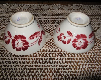 Two Beautiful Large "Sarreguemines" Vintage French Cafe Au Lait Bowls / Coffee Bowls / Breakfast Bowls ~ Faience ~ 1970's