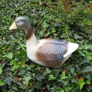 Une faïence peinte à la main française vintage / Majolica Goose Terrine ~ Michel Caugant ~ 1970,s ~ French Country Kitchen