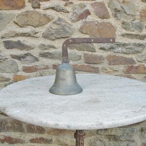 A Vintage French Bronze Chateau Door Bell / Gate / Shop Bell    Original Uncleaned Condition