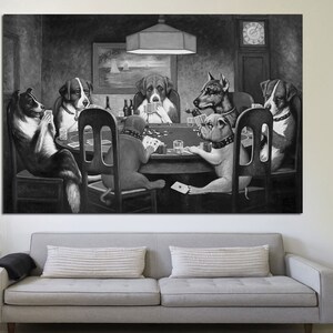 Dogs Playing Poker Canvas Art, C.M. Coolidge Famous Painting