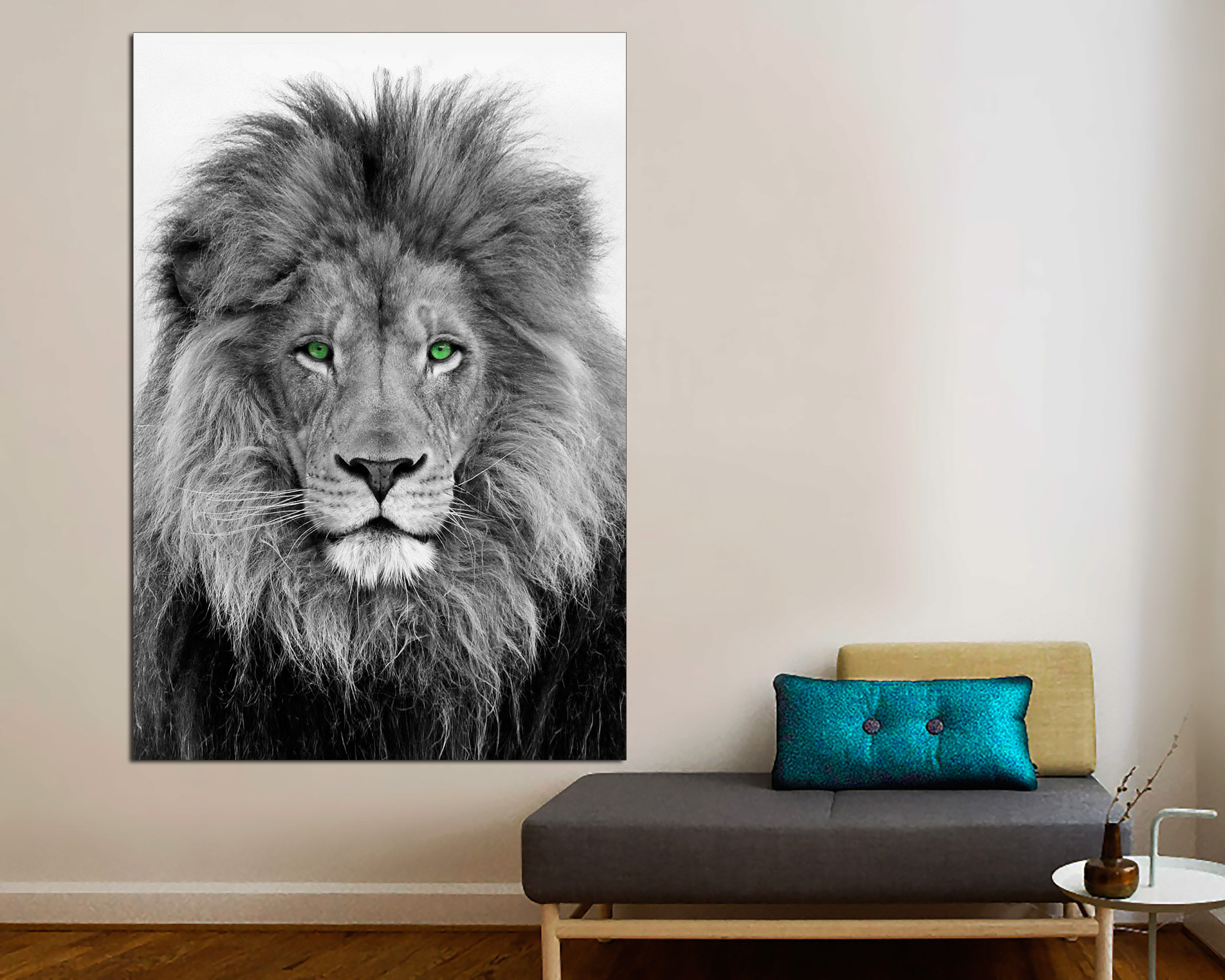 African Lion black and white lion print Canvas Print. Lion | Etsy