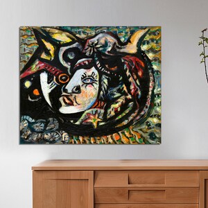 Impresión de arte de pared de Jackson Pollock, póster de arte de exposición vintage de Jackson Pollock, impresión abstracta de Pollock, galería, arte en LIENZO listo para colgar.