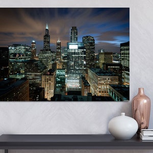 Chicago Skyline Cityscape Photo Canvas Wall Art Print,  Ready to hang, USA canvas. wall art, canvas print, home or office decor & interior,